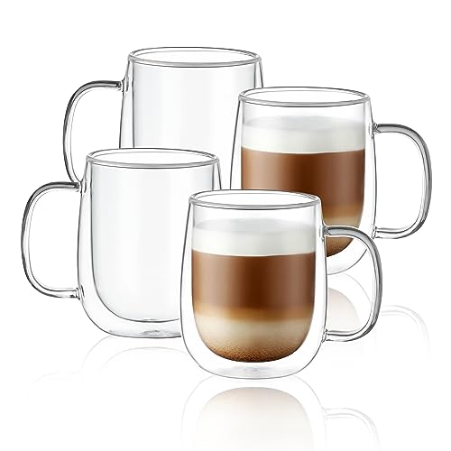 Glass Coffee Mugs 12oz (4 Count)