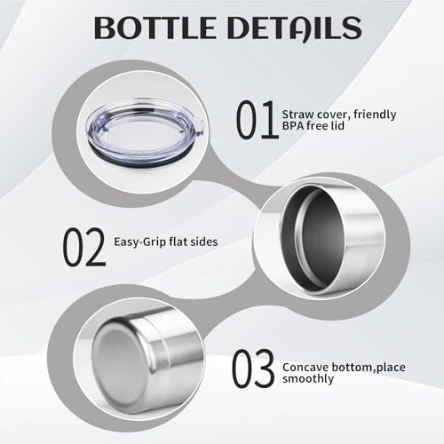 8 Pack 20oz Stainless Steel Travel Coffee Tumbler