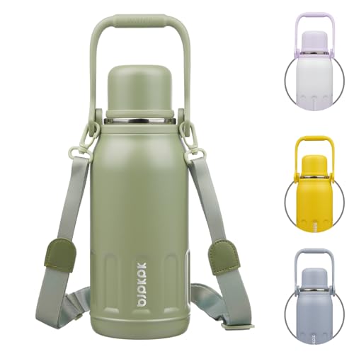 Stainless Steel Insulated Bottle with Handle & Strap