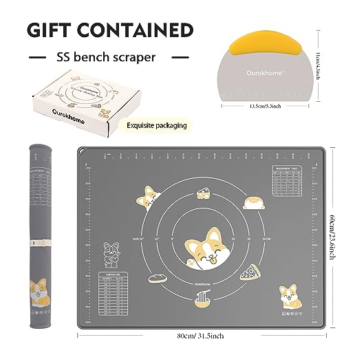 Silicone Baking Mat Sheet and Pastry Dough Cutter