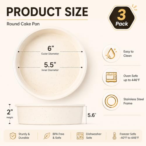 6 Inch Round Cake Pan Set (3 Count)