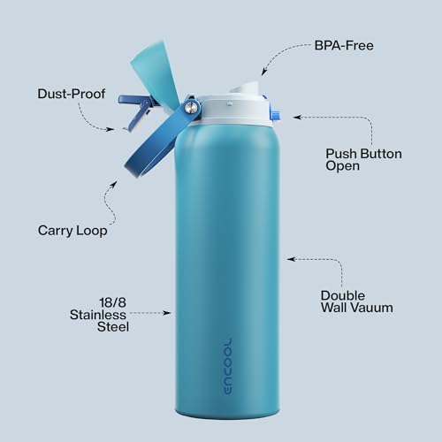 Insulated Water Bottle with Straw