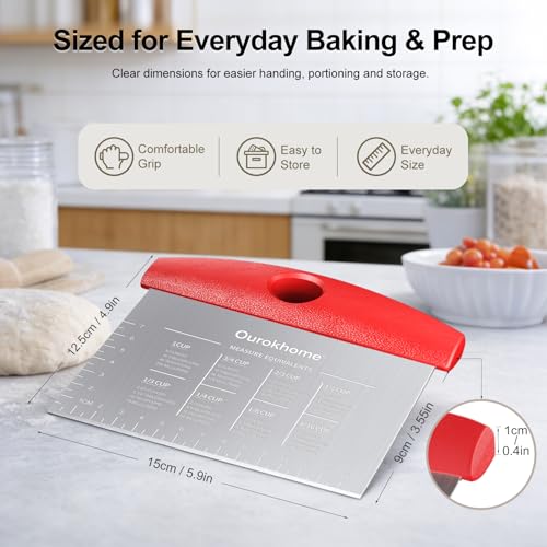 2 Pack Bench Scraper Dough Cutter