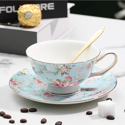 floral porcelain coffee cups set for 6 people