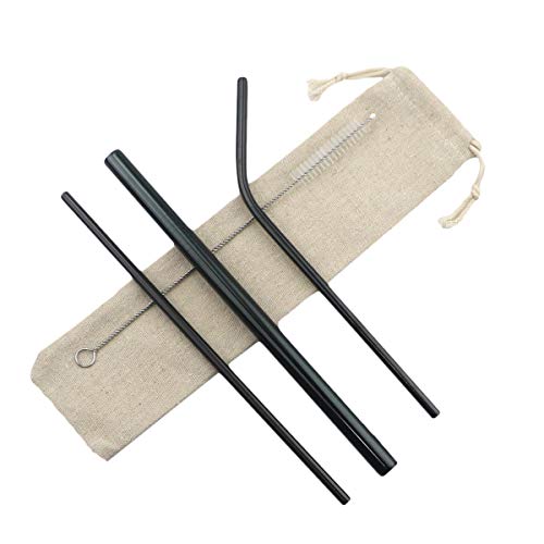 Metal Straws Stainless Steel Straws 8.5" Drinking Straws Reusable 3 Set