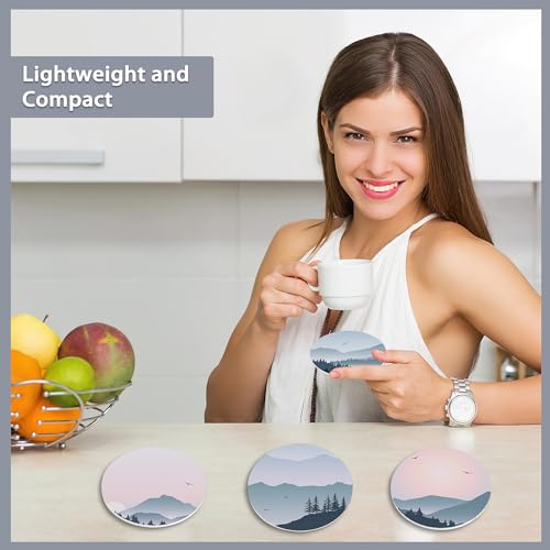 Drink Coasters Set of 6 with Holder
