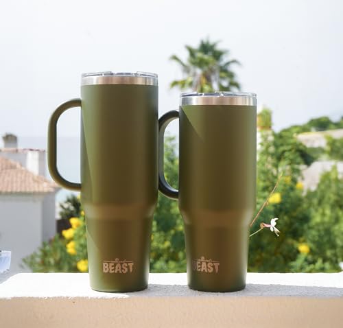 Beast 42 oz Tumbler with Handle Stainless Steel Vacuum Insulated Coffee Ice Cup Double Wall Travel Flask