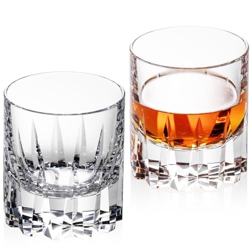 Crystal Whiskey Glasses Set of 2 Handcrafted Old Fashioned Glasses (2 Count)