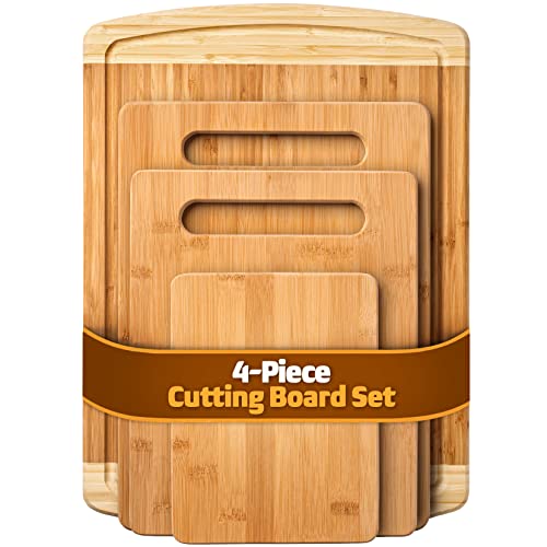 Bamboo Cutting Board Set of 4 (4 Count)