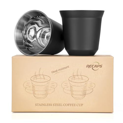 80ml Stainless Steel Espresso Cups Set (2 Count)