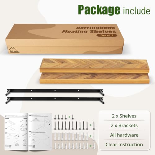 48'' Chevron Floating Shelves for Wall (2 Count)