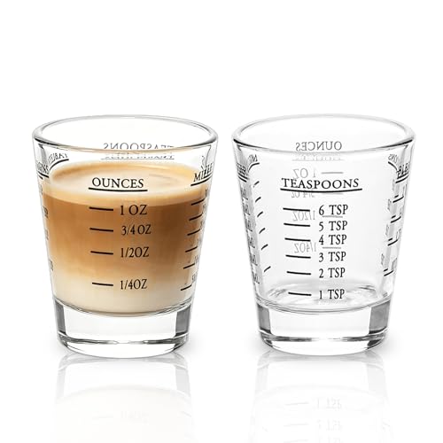 Shot Glasses Measuring cup Liquid Heavy Wine Glass Espresso Shot Glass 26 (2 Count)