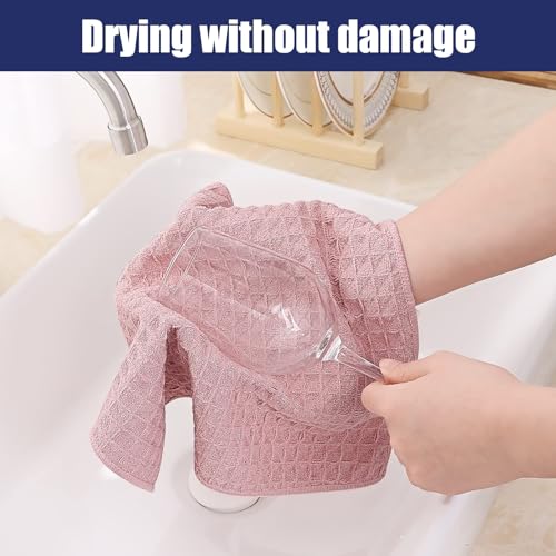 Microfiber Waffle Weave Kitchen Dish Cloths (8 Count)