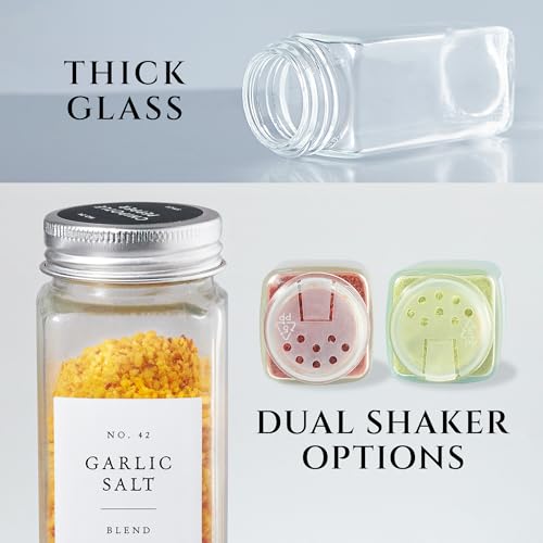 Thick Glass Spice Jars With Labels (24 Count)