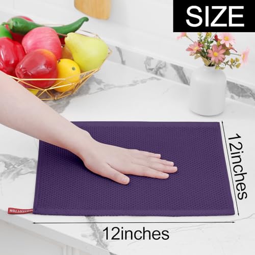 100% Cotton Waffle Weave Kitchen Dish Cloths 8 (8 Count)