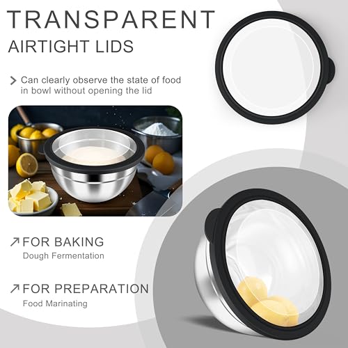 Mixing Bowls with Airtight Clear Lids (6 Count)