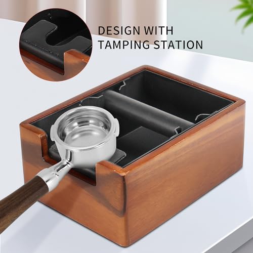 Espresso Knock Box with Tamping Station