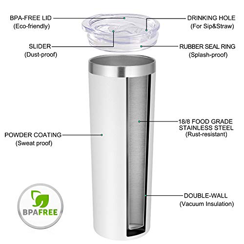 Stainless Steel Tumblers Bulk 6 Pack (6 Count)