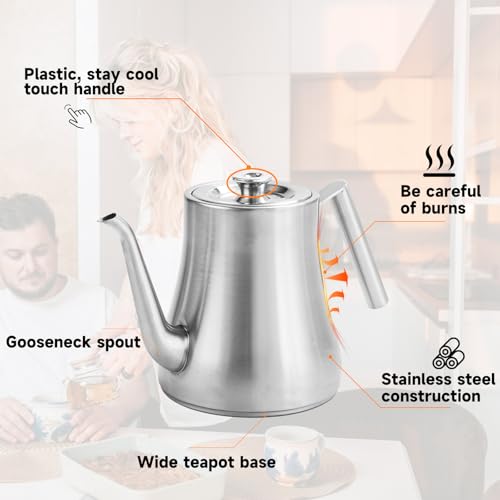 68OZ 2000ML Stainless Steel Teapot with Removable Infuser