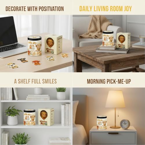 Positive Highland Cow Jar with 60 Affirmation Cards