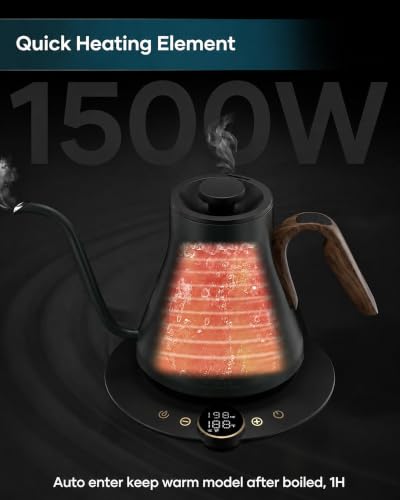 Gooseneck Electric Kettle with ±1℉ Temperature Control 0.9 Liter