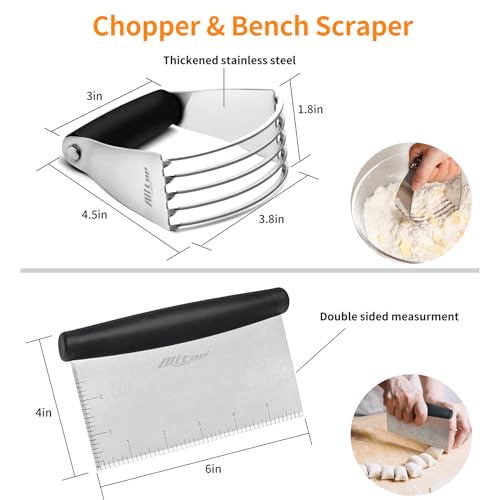 Stainless Steel Bench Scraper and Pastry Blender Cutter Set
