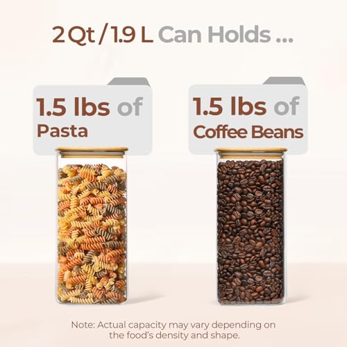 Glass Storage Containers with Lids 2 Qt (3 Count)