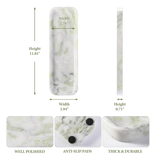 Marble Tray 12"x4" Marble Vanity Tray for Bathroom Kitchen Countertop Sink