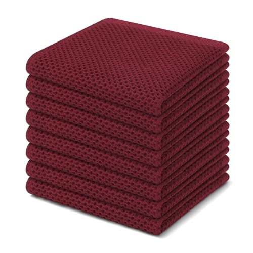 100% Cotton Waffle Weave Kitchen Dish Cloths 8 (8 Count)