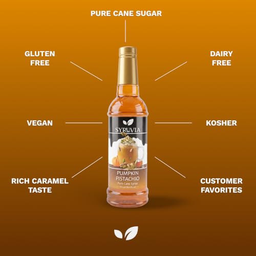 Coffee Syrup Pumpkin Pistachio Flavored Syrup for Drinks (25.4 Fl Oz)