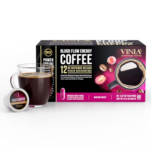 Blood Flow Medium Dark Roast Coffee Pods (60 Count)