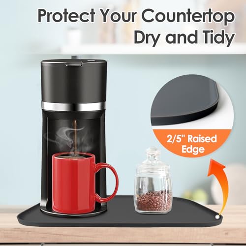 Silicone Coffee Maker Mat with Lip for Countertops