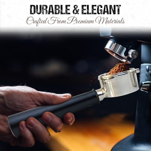 54mm Bottomless Portafilter for Breville Espresso Machines with 18g Filter Basket & 53.35mm Espresso Puck Screen