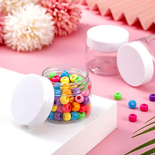 4 Pcs Plastic Jars Wide Mouth with Lids