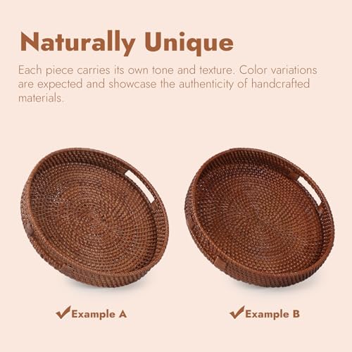 16.9 inch Round Rattan Tray