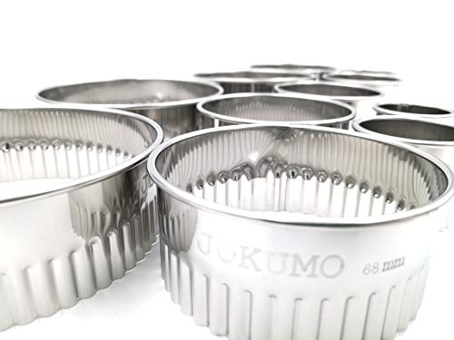 11 Piece Graduated Sizes Fluted Edge Round Pastry