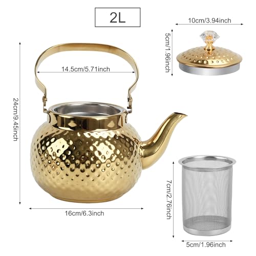 2L Hammered Tea Kettle Stovetop