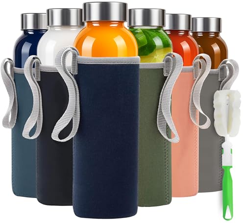 Clear Glass Bottles with Lids (6 Count)