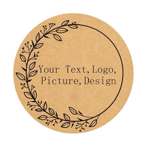 Custom Stickers Kraft Paper Labels Personalized Withe Text (100 Count)