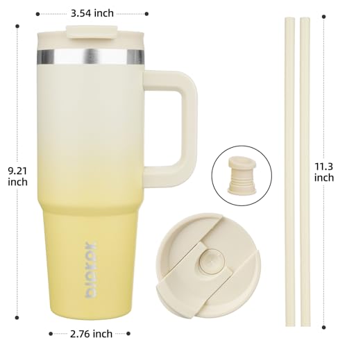 30 oz Insulated Tumbler with Handle & Straw