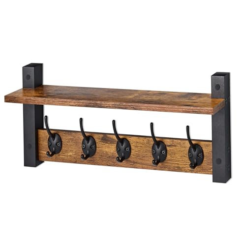 Coat Rack Wall Mount with Shelf