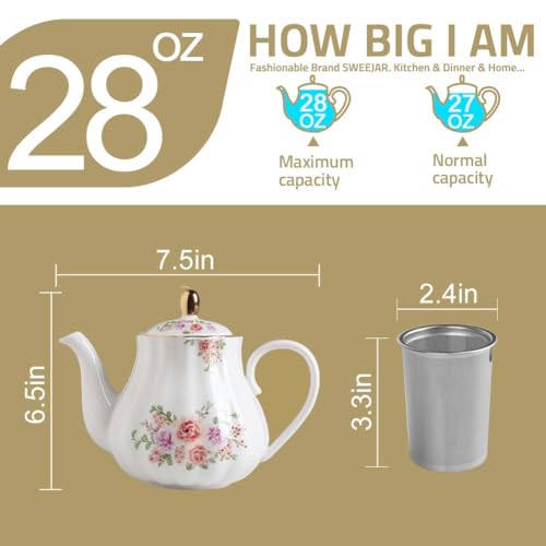 Sweejar 28FLOZ Royal Teapot with Infuser