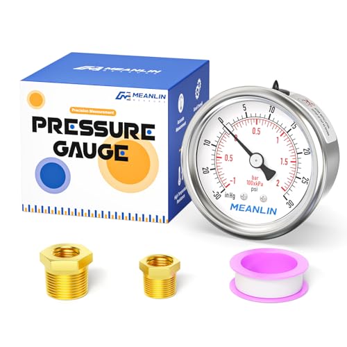 30inHG~30Psi Vacuum Gauge Stainless Steel 1