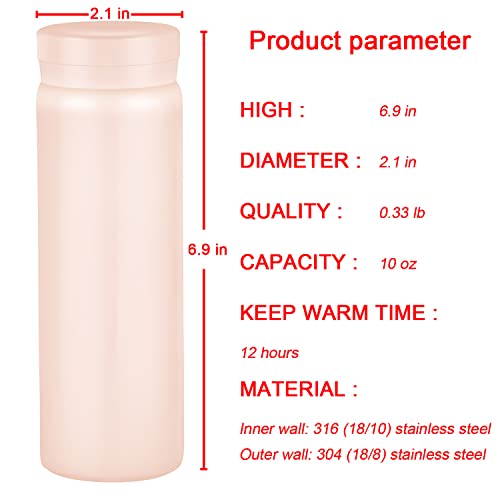 10oz Mini Water Bottle Stainless Steel Thermos Small Flask