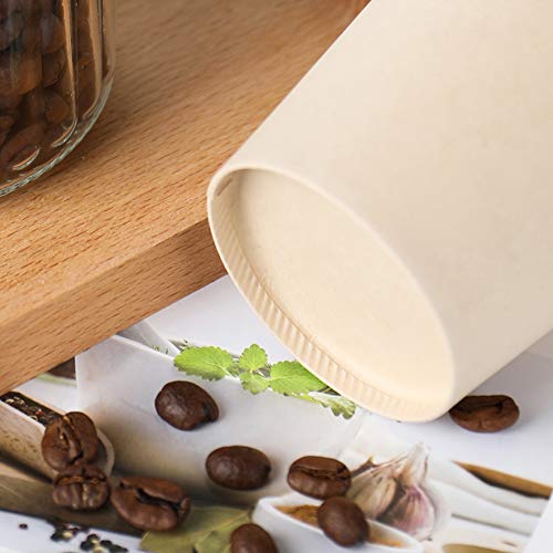 10 oz Disposable Light Brown Paper Coffee Cups Bamboo Fiber 120 Pack (120 Count)