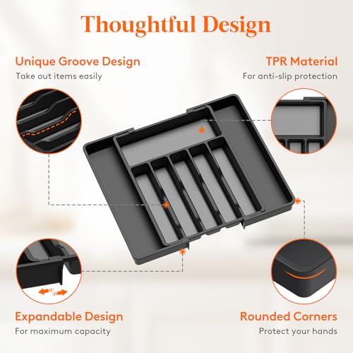 Extra Large Silverware Drawer Organizer