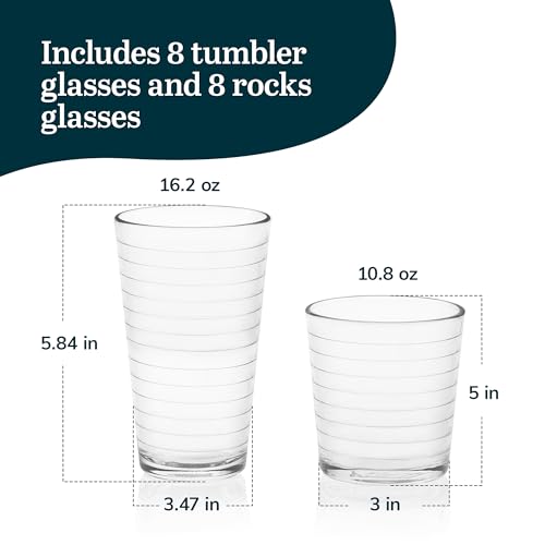 Hoops Tumbler and Rock Glass Set