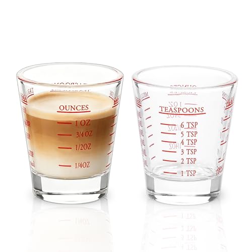 Shot Glasses Measuring cup Espresso Shot Glass Liquid Heavy Wine 2 Pack 26 (2 Count)