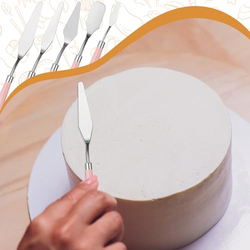 10 Pcs cake spatula set Decorating Kit Baking Supply Accessories Tools for Beginners and Pros Includes 2 Frosting Straight Angled Spatula 3 Icing Smoother Scrapers 5 Pieces Cream tools (10 Count)