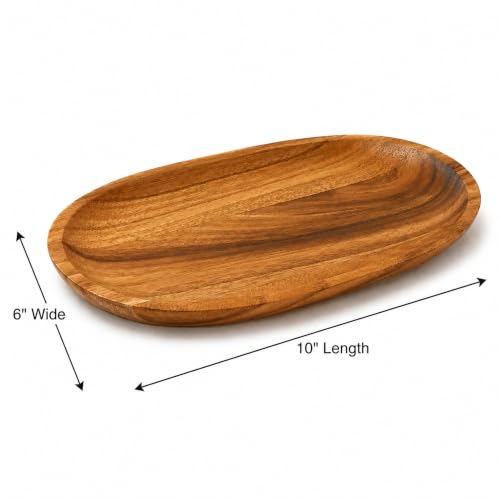 Woodard & Charles Acacia Wood Oval Serving Trays (4 Count)